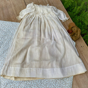Antique Christening Gown with Embroidered Wool Slip & Provenance, c. 1900