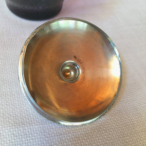 Antique Vanity Jar: Webster Sterling Silver Lid, Amethyst Glass, Early Art Deco