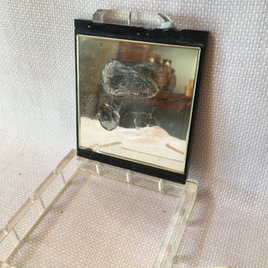 Vintage 1940's Lucite Compact: Ton-Ton, Hand Painted Floral Compact