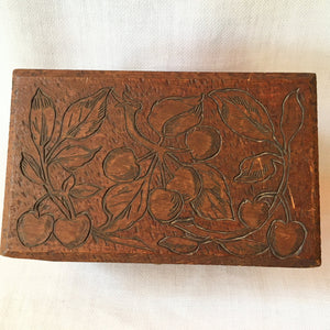 Antique 1900's Pyrography Wood Burning Kit, Cherry Design Box with Tools and Bottles