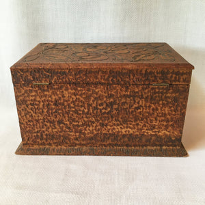 Antique 1900's Pyrography Wood Burning Kit, Cherry Design Box with Tools and Bottles