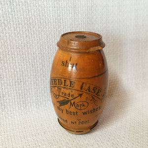Early 1900’s Treen Barrel Shaped Needle Case
