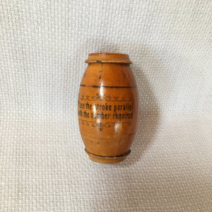 Early 1900’s Treen Barrel Shaped Needle Case