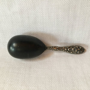 Victorian Era Sterling Silver and Ebony Sock Darner