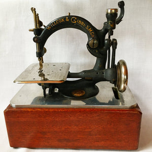 1920's Willcox & Gibbs Electric Sewing Machine, Chain Stitch Model with Foot Pedal