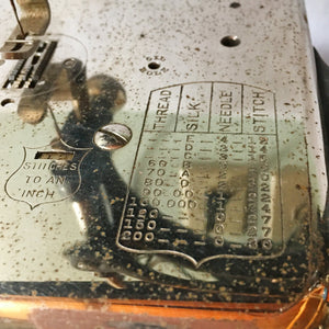 1920's Willcox & Gibbs Electric Sewing Machine, Chain Stitch Model with Foot Pedal