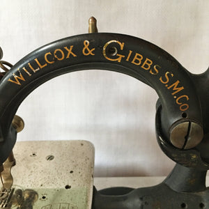 1920's Willcox & Gibbs Electric Sewing Machine, Chain Stitch Model with Foot Pedal