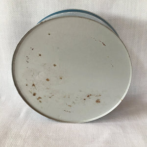 Vintage Button Collection in Blue Tin, Bakelite, Glass, Metal, Shell & More, c. 1930s–1950s