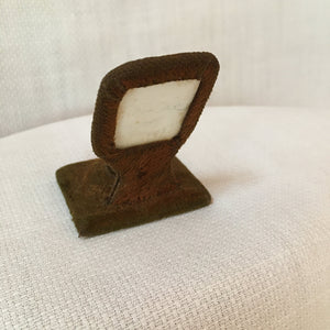 Victorian Velvet Thimble Holder with Lithophane Image and Webster Sterling Thimble