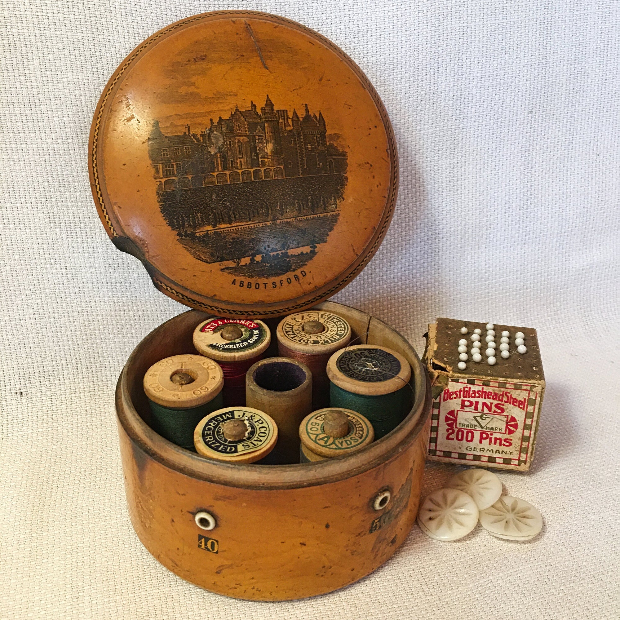 Mauchline Ware Spool Holder “Abbotsford”