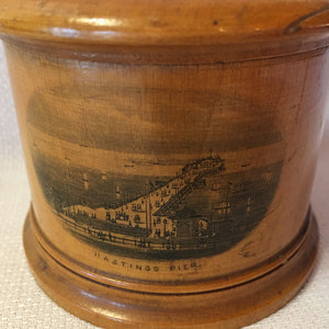 Mauchline Ware String Holder “Hastings Pier” with Thread