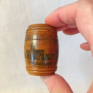 Mauchline Ware Needle Barrel “West Free Church Helensburgh”