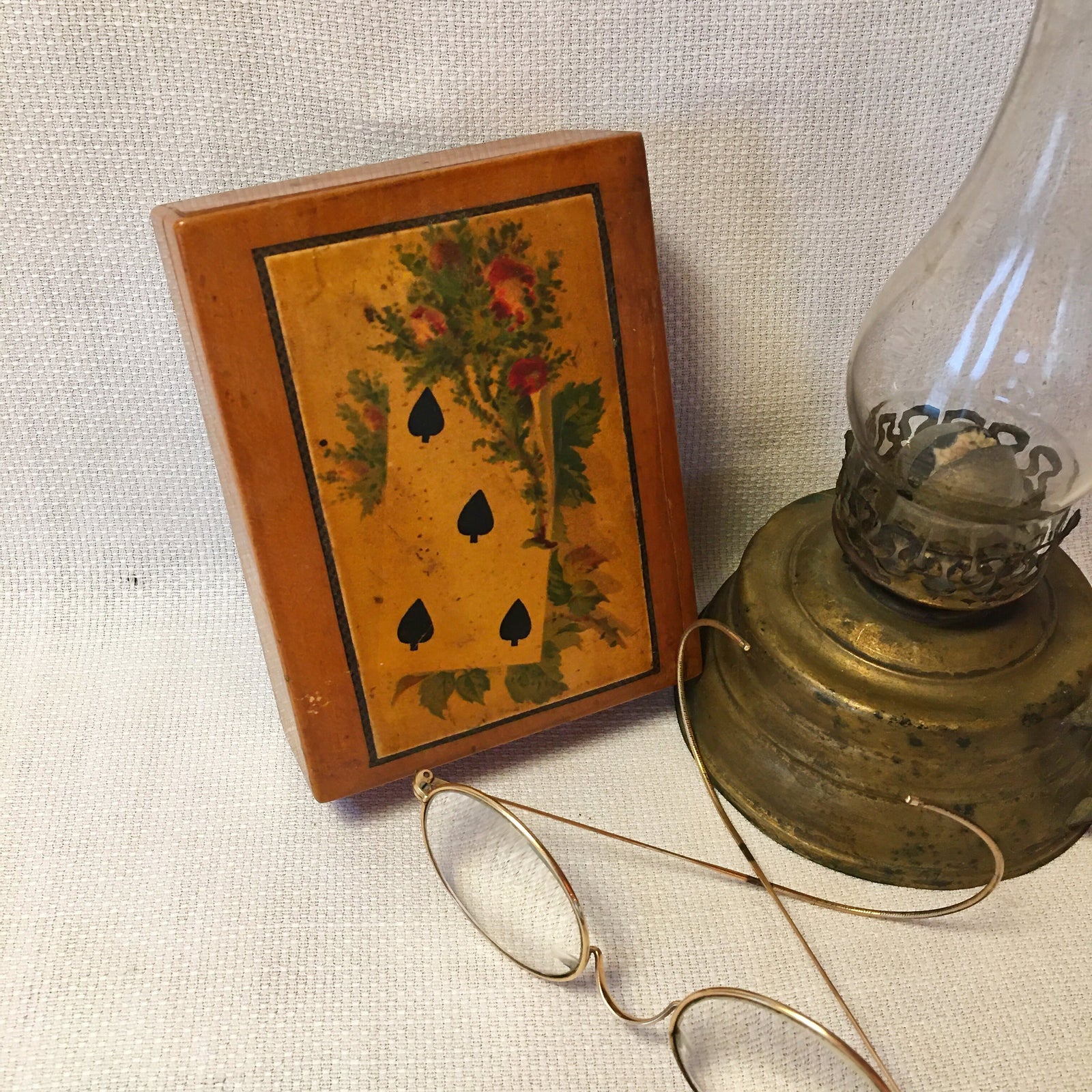 Early 1900's Mauchline Ware Card Box with 1930s “Kan-U-Go” Word Game
