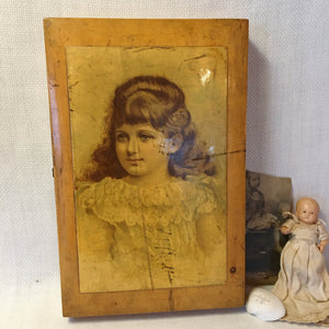 Mauchline Ware Box with Portrait of a Young Girl
