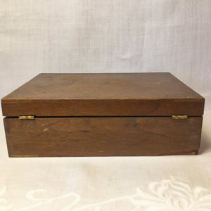 Victorian Wooden Sewing Box with Silk Threads & Tools – c. 1890s