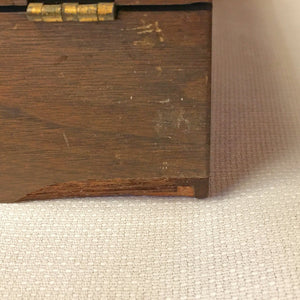 Victorian Wooden Sewing Box with Silk Threads & Tools – c. 1890s