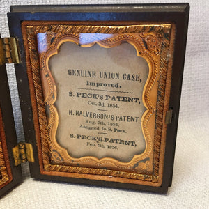 Antique Union Case for Ambrotype or Tintype, c.1855–1860 Photo Case, S. Peck Patent