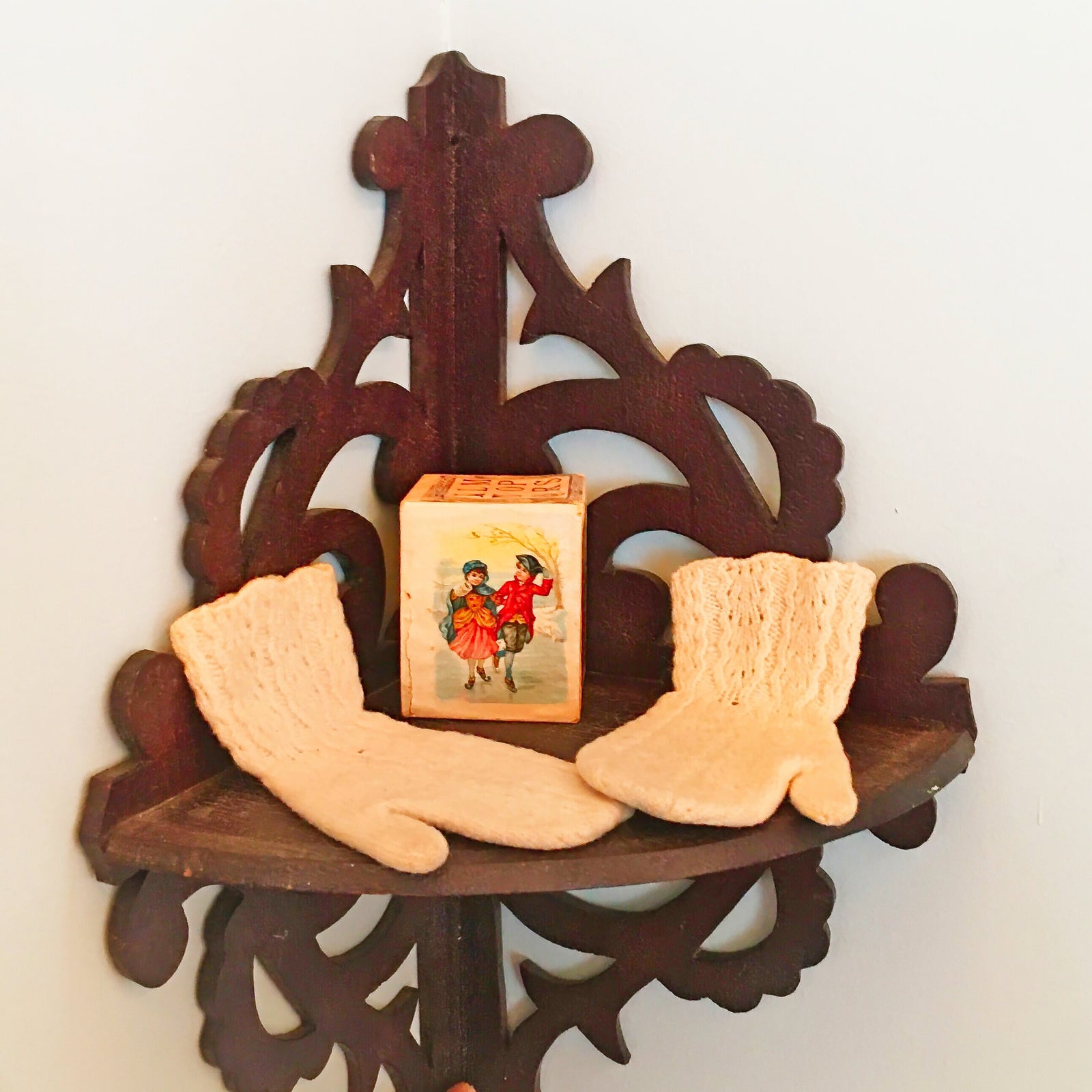 Antique Victorian Fretwork Corner Shelf