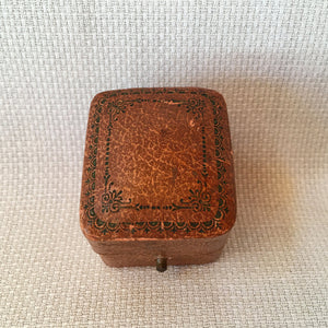 Antique Leather Ring Presentation Box Leon J. White Jeweler Rockland Maine c1900s