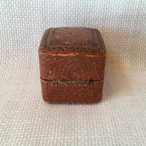 Antique Leather Ring Presentation Box Leon J. White Jeweler Rockland Maine c1900s