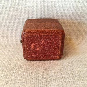 Antique Leather Ring Presentation Box Leon J. White Jeweler Rockland Maine c1900s