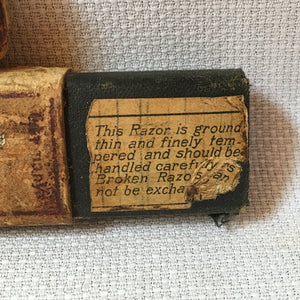 Antique H. Boker & Co Straight Razor with Original Box, Silver Inlay Handle