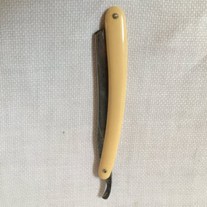 Antique H. Boker & Co Straight Razor with Original Box, Silver Inlay Handle