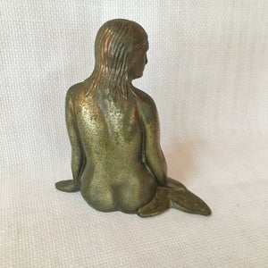Vintage Art Deco Mermaid Sculpture, Bronze Tone, c.1920s–1930s