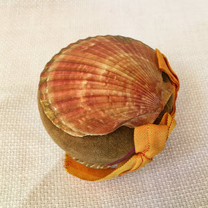 Handmade Shell Pin Cushion with Velvet Cushion