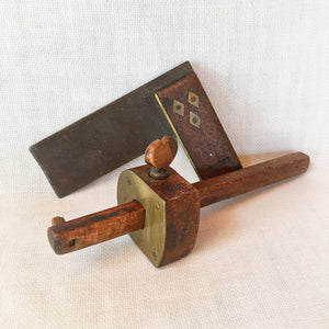 Antique Wooden Square & Handcrafted Scribe