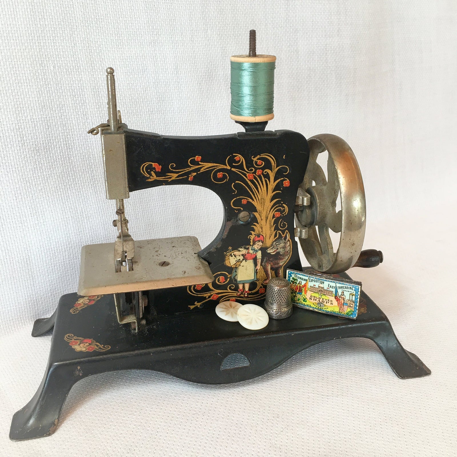 1920's - 1930's Toy Sewing Machine, Little Red Riding Hood