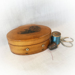 Mauchline Ware Spool Box Dated 1866, Lovers Seat Scotland, with Note of Provenance