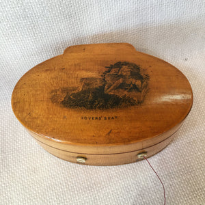 Mauchline Ware Spool Box Dated 1866, Lovers Seat Scotland, with Note of Provenance