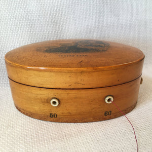 Mauchline Ware Spool Box Dated 1866, Lovers Seat Scotland, with Note of Provenance
