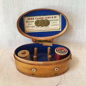 Mauchline Ware Spool Box Dated 1866, Lovers Seat Scotland, with Note of Provenance