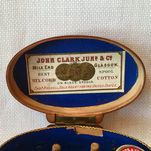 Mauchline Ware Spool Box Dated 1866, Lovers Seat Scotland, with Note of Provenance