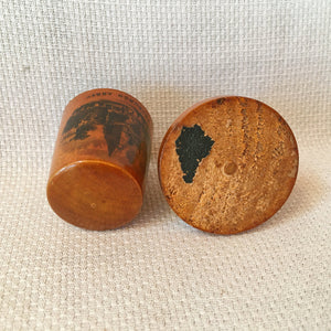 Mauchline Ware Thimble Holder with Sterling Silver Thimble, Dryburgh Abbey
