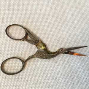 1920's - 30's Stork Embroidery Scissors, Krusius Brothers Germany