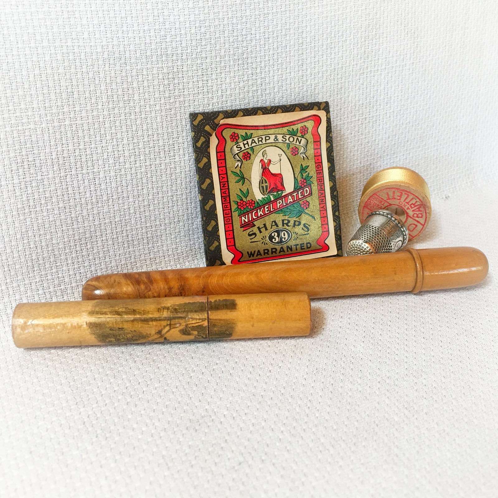 Set of 2 Mauchline Ware Needle Cases