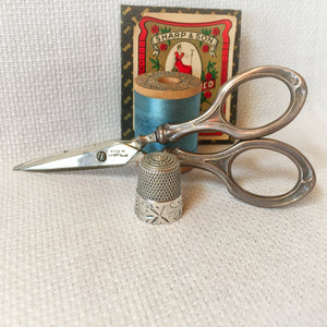 Sterling Silver Thimble & Sterling Silver Sewing Scissors