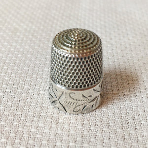 Sterling Silver Thimble & Sterling Silver Sewing Scissors