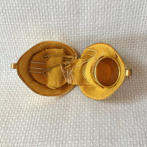 Group of Sewing Items: Bone Lace Bobbins, Bakelite Needle Case, Gold Tone Walnut Sewing Kit