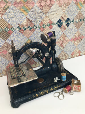 1910s–1920s Western Electric Sewing Machine with Original Wooden Case