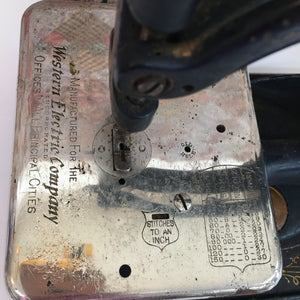 1910s–1920s Western Electric Sewing Machine with Original Wooden Case