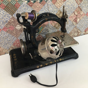 1910s–1920s Western Electric Sewing Machine with Original Wooden Case
