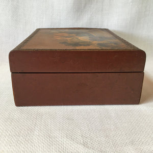 Edwardian Era Celluloid Floral Jewelry or Keepsake Box, Dated 1901