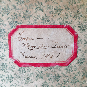 Edwardian Era Celluloid Floral Jewelry or Keepsake Box, Dated 1901