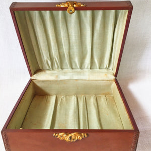 Edwardian Era Celluloid Floral Jewelry or Keepsake Box, Dated 1901