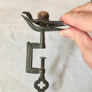 Victorian Era Sewing Bird with Original Pin Cushion, Patented Feb 15 1853
