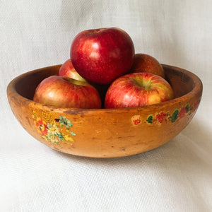 Vintage Mid Century Decoupage Wooden Bowl